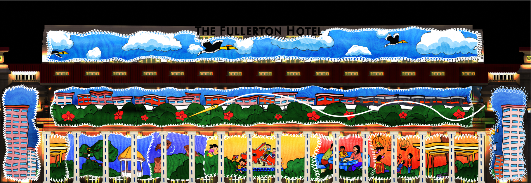 Knitting of a canvas 